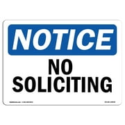OSHA Notice Sign - No Soliciting | Decal | Protect Your Business, Construction Site, Warehouse & Shop Area |  Made in the USA
