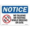 thumbnail image 1 of OSHA Notice Sign - No Talking Or Texting While Sign With Symbol | Decal | Protect Your Business, Construction Site |  Made in the USA, 1 of 4