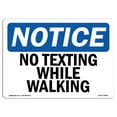 thumbnail image 1 of OSHA Notice Sign - No Texting While Walking | Plastic Sign | Protect Your Business, Construction Site, Warehouse & Shop Area |  Made in the USA, 1 of 5