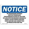 thumbnail image 1 of OSHA Notice Sign - No Trespassing Without Written Permission | Decal | Protect Your Business, Construction Site |  Made in the USA, 1 of 4