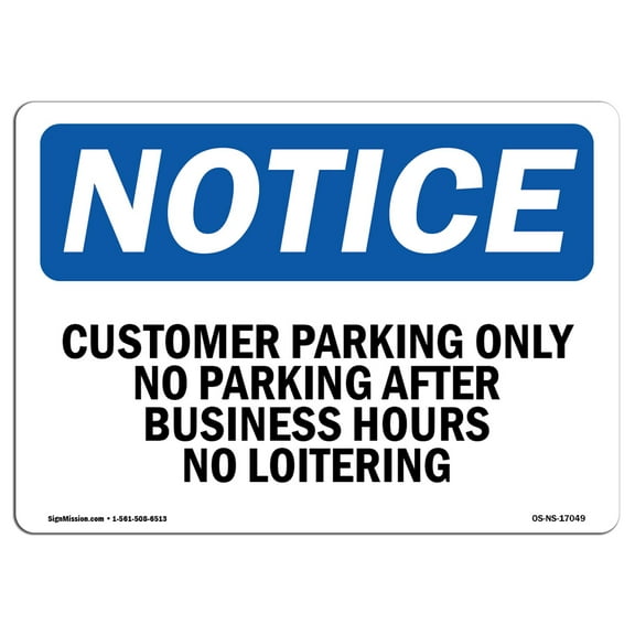 OSHA Notice Sign - OSHA No Loitering Sign | Plastic Sign | Protect Your Business, Construction Site, Warehouse & Shop Area |  Made in the USA