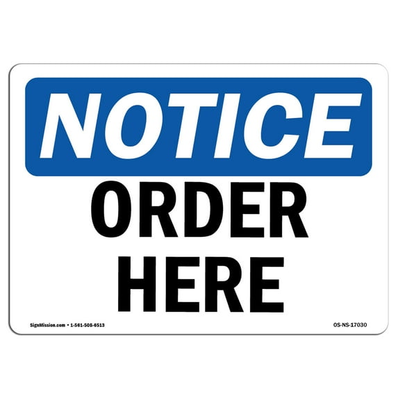 OSHA Notice Sign - Order Here | Plastic Sign | Protect Your Business, Construction Site, Warehouse & Shop Area | Made in the USA