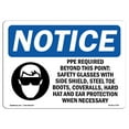 thumbnail image 1 of OSHA Notice Sign - PPE Required Beyond This Point Sign With Symbol | Decal | Protect Your Business, Construction Site |  Made in the USA, 1 of 3