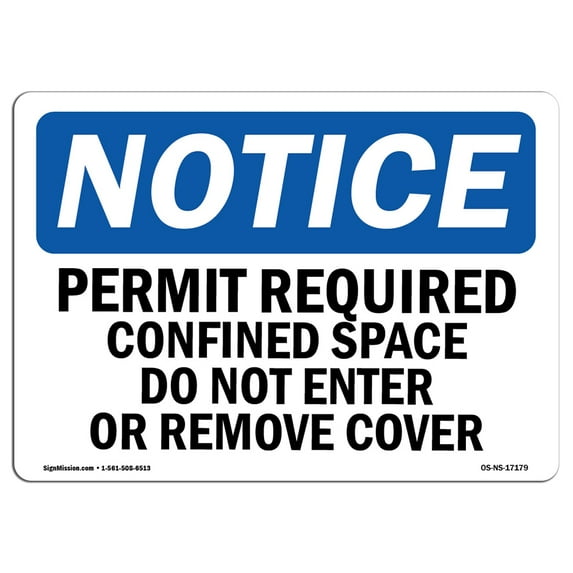 OSHA Notice Sign - Permit Required Confined Space Do Not Enter | Decal | Protect Your Business, Construction Site | Made in the USA