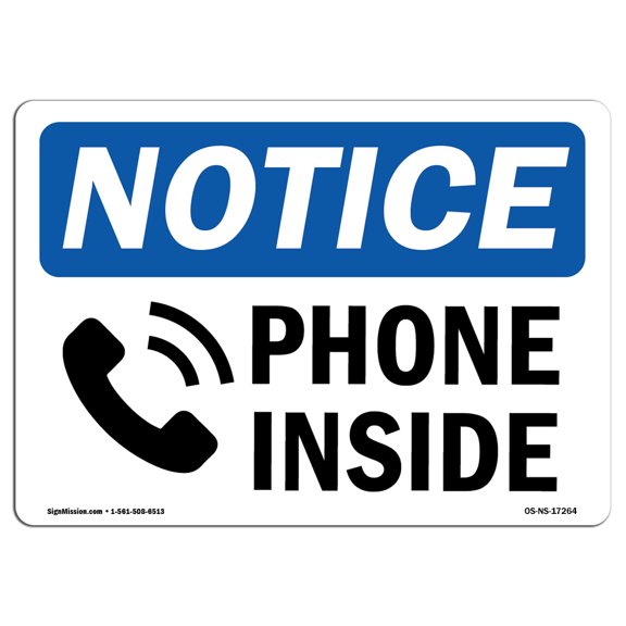 OSHA Notice Sign - Phone Inside | Plastic Sign | Protect Your Business, Construction Site, Warehouse & Shop Area |  Made in the USA