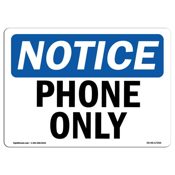OSHA Notice Sign - Phone Only | Plastic Sign | Protect Your Business, Construction Site, Warehouse & Shop Area | Made in the USA