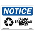 thumbnail image 1 of OSHA Notice Sign - Please Breakdown Boxes with Symbol, 1 of 1