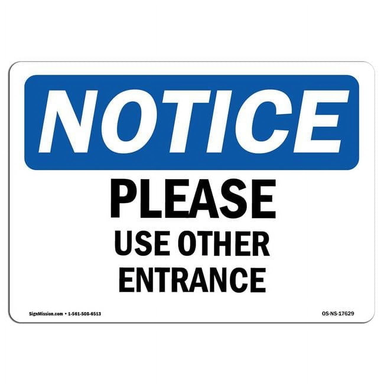 OSHA Notice Sign Please Use Other Entrance Walmart osha-notice-sign-please-use-other-entrance-walmart