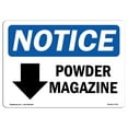 thumbnail image 1 of OSHA Notice Sign - Powder Magazine [Down Arrow] Sign With Symbol | Decal | Protect Your Business, Construction Site |  Made in the USA, 1 of 4