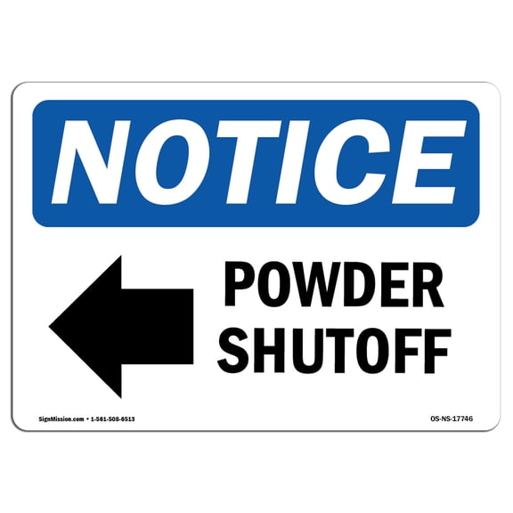 OSHA Notice Sign - Power Shutoff [Left Arrow] | Plastic Sign | Protect Your Business, Construction Site, Warehouse & Shop Area |  Made in the USA