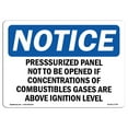 thumbnail image 1 of OSHA Notice Sign - Pressurized Panel Not To Be Opened If Concentrations | Plastic Sign | Protect Your Business, Work Site, Warehouse |  Made in the USA, 1 of 5