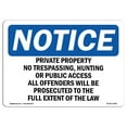 thumbnail image 1 of OSHA Notice Sign - Private Property No Trespassing Hunting | Plastic Sign | Protect Your Business Work Site Warehouse & Shop Area |  Made in the USA, 1 of 5