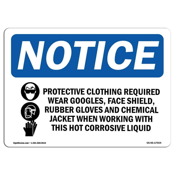 OSHA Notice Sign - Protective Clothing Required | Plastic Sign | Protect Your Business, Construction Site, Warehouse & Shop Area | Made in the USA