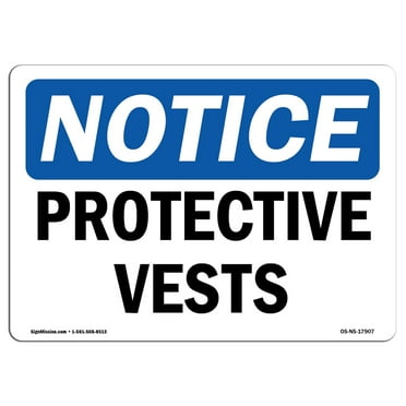 OSHA Notice Sign - Protective Vests | Decal | Protect Your Business, Construction Site, Warehouse & Shop Area |  Made in the USA