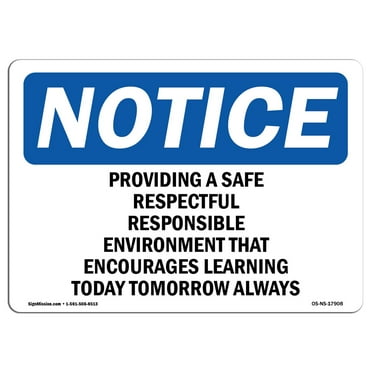 OSHA Notice Sign - Providing A Safe Respectful Responsible | Plastic Sign | Protect Your Business, Work Site, Warehouse & Shop Area |  Made in the USA
