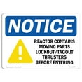 thumbnail image 1 of OSHA Notice Sign - Reactor Contains Moving Parts | Plastic Sign | Protect Your Business, Construction Site, Warehouse & Shop Area |  Made in the USA, 1 of 5
