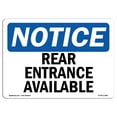thumbnail image 1 of OSHA Notice Sign - Rear Entrance Available | Decal | Protect Your Business, Construction Site, Warehouse & Shop Area |  Made in the USA, 1 of 4