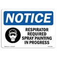 thumbnail image 1 of OSHA Notice Sign - Respirator Required Spray Painting |  Aluminum Sign | Protect Your Business, Construction Site, Warehouse & Shop Area |  Made in the USA, 1 of 6