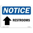 thumbnail image 1 of OSHA Notice Sign - Restrooms [Up Arrow] | Plastic Sign | Protect Your Business, Construction Site, Warehouse & Shop Area |  Made in the USA, 1 of 5