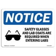 thumbnail image 1 of OSHA Notice Sign - Safety Glasses And Lab Coats Sign With Symbol | Decal | Protect Your Business, Construction Site |  Made in the USA, 1 of 3
