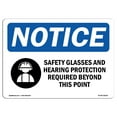 thumbnail image 1 of OSHA Notice Sign - Safety Glasses And Hearing Protection | Plastic Sign | Protect Your Business, Construction Site, Warehouse & Shop Area | Made in the USA, 1 of 5