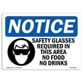 thumbnail image 1 of OSHA Notice Sign - Safety Glasses Required In This | Plastic Sign | Protect Your Business, Construction Site, Warehouse & Shop Area |  Made in the USA, 1 of 5