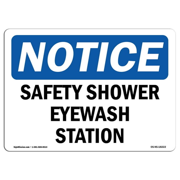 OSHA Notice Sign - Safety Shower Eyewash Station | Decal | Protect Your Business, Construction Site, Warehouse |  Made in the USA