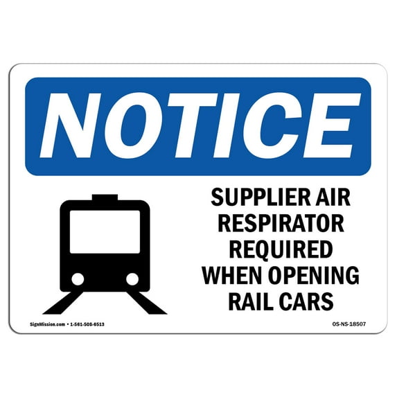 OSHA Notice Sign - Supplied Air Respirator Required | Plastic Sign | Protect Your Business, Construction Site, Warehouse & Shop Area | Made in the USA
