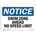 thumbnail image 1 of OSHA Notice Sign - Swim Zone Ahead No Speed Limit | Plastic Sign | Protect Your Business, Construction Site, Warehouse & Shop Area |  Made in the USA, 1 of 5