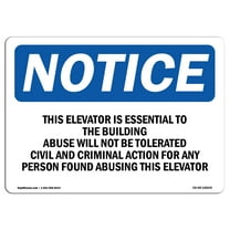 OSHA Notice Sign - This Elevator Is Essential To The Building | Decal | Protect Your Business, Construction Site |  Made in the USA