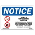 thumbnail image 1 of OSHA Notice Sign - This Is A Tobacco Free Campus | Plastic Sign | Protect Your Business, Construction Site, Warehouse & Shop Area |  Made in the USA, 1 of 5