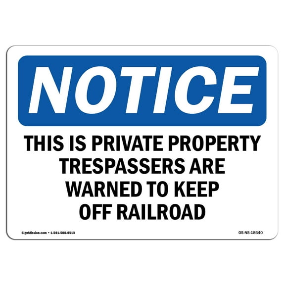 OSHA Notice Sign - This Is Private Property Trespassers Are | Decal | Protect Your Business, Construction Site |  Made in the USA