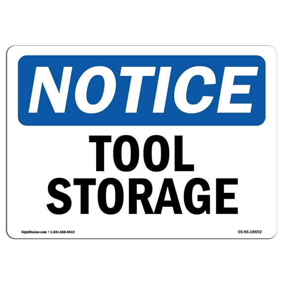 OSHA Notice Sign - Tool Storage | Decal | Protect Your Business, Construction Site, Warehouse & Shop Area | Made in the USA