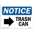 thumbnail image 1 of OSHA Notice Sign - Trash Can [Right Arrow] Sign With Symbol | Decal | Protect Your Business, Construction Site |  Made in the USA, 1 of 4