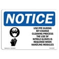 thumbnail image 1 of OSHA Notice Sign - Use PPE During Bit Change Cleaning Sign With Symbol | Decal | Protect Your Business, Work Site |  Made in the USA, 1 of 4