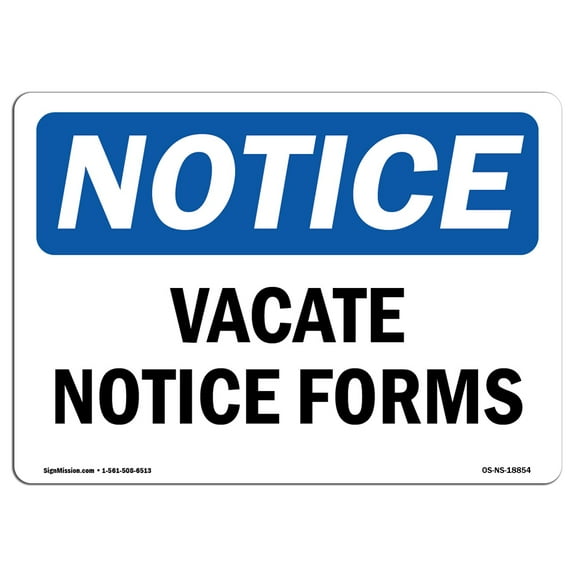 OSHA Notice Sign - Vacate Notice Forms | Decal | Protect Your Business, Construction Site, Warehouse & Shop Area |  Made in the USA