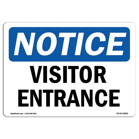 OSHA Notice Sign - Visitor Entrance | Plastic Sign | Protect Your Business, Construction Site, Warehouse & Shop Area | Made in the USA