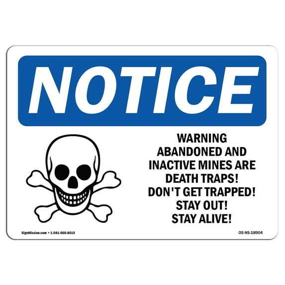 OSHA Notice Sign - Warning Abandoned And Inactive Sign With Symbol | Decal | Protect Your Business, Construction Site | Made in the USA