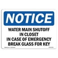 thumbnail image 1 of OSHA Notice Sign - Water Main Shutoff In Closet In Case Of | Decal | Protect Your Business, Construction Site |  Made in the USA, 1 of 4
