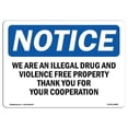 thumbnail image 1 of OSHA Notice Sign - We Are An Illegal Drug & Violence Free Sign, 1 of 1