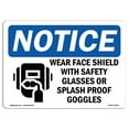 thumbnail image 1 of OSHA Notice Sign - Wear Face Shield With Safety | Plastic Sign | Protect Your Business, Construction Site, Warehouse & Shop Area |  Made in the USA, 1 of 5
