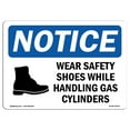 thumbnail image 1 of OSHA Notice Sign - Wear Safety Shoes While Handling | Plastic Sign | Protect Your Business, Construction Site, Warehouse & Shop Area |  Made in the USA, 1 of 5