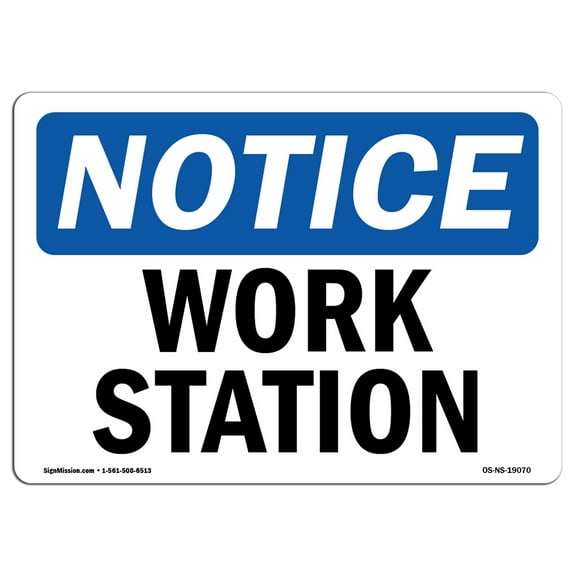 OSHA Notice Sign - Work Station | Decal | Protect Your Business, Construction Site, Warehouse & Shop Area |  Made in the USA