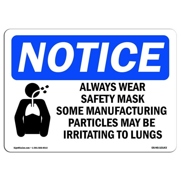 OSHA Notice Signs - Always Wear Safety Mask Some Sign With Symbol | Decal | Protect Your Business, Work Site, Warehouse |  Made in the USA