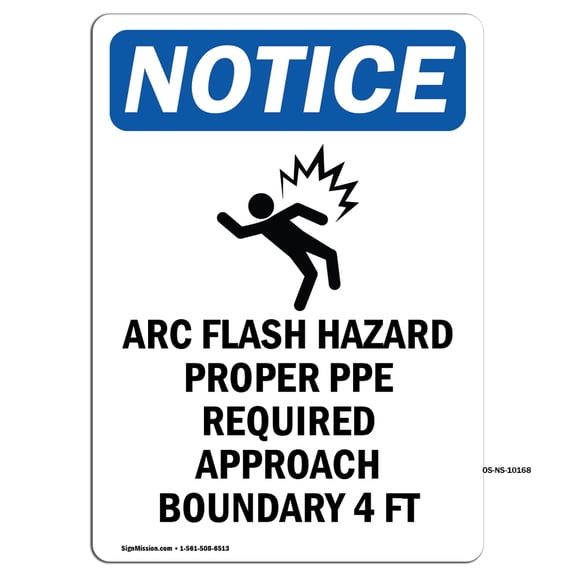 OSHA Notice Signs - Arc Flash Hazard Proper Sign With Symbol | Decal | Protect Your Business, Work Site, Warehouse | Made in the USA