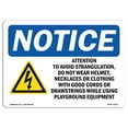 thumbnail image 1 of OSHA Notice Signs - Attention To Avoid Strangulation Sign With Symbol  | Extremely Durable Made in the USA Signs or Heavy Duty Vinyl label | Protect Your Warehouse & Business, 1 of 4