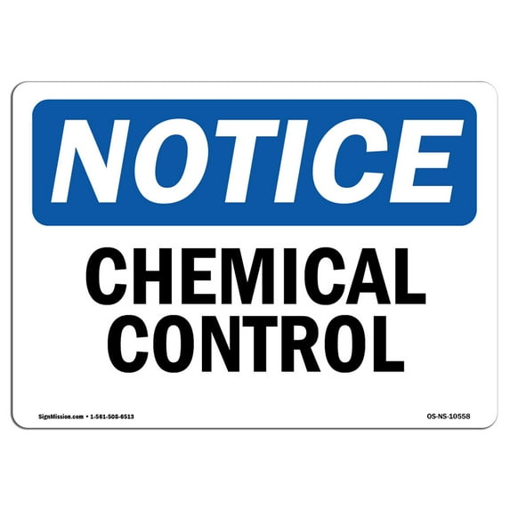 OSHA Notice Signs - Chemical Control | Decal | Protect Your Business, Construction Site, Warehouse & Shop Area | Made in the USA
