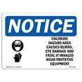 thumbnail image 1 of OSHA Notice Signs - Chlorine Hazard Area Causes Sign With Symbol | Decal | Protect Your Business, Work Site, Warehouse |  Made in the USA, 1 of 4