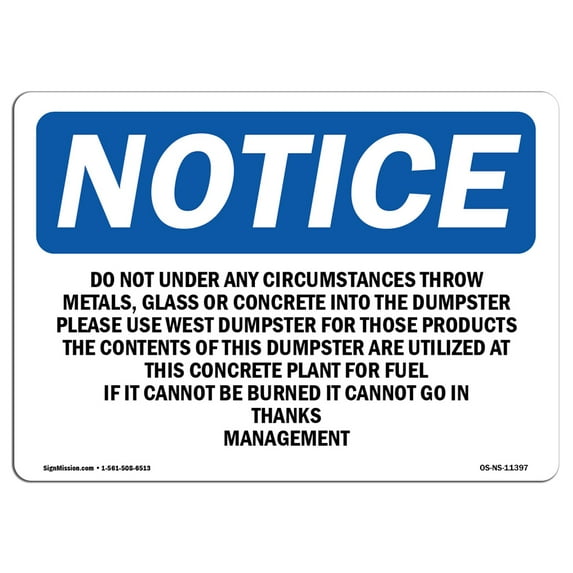 OSHA Notice Signs - Do Not Under Any Circumstances Throw Metal Sign | Extremely Durable Made in the USA Signs or Heavy Duty Vinyl label | Protect Your Warehouse & Business