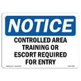 thumbnail image 1 of OSHA Notice Signs - Controlled Area Training Or Escort Required | Decal | Protect Your Business, Work Site, Warehouse |  Made in the USA, 1 of 4